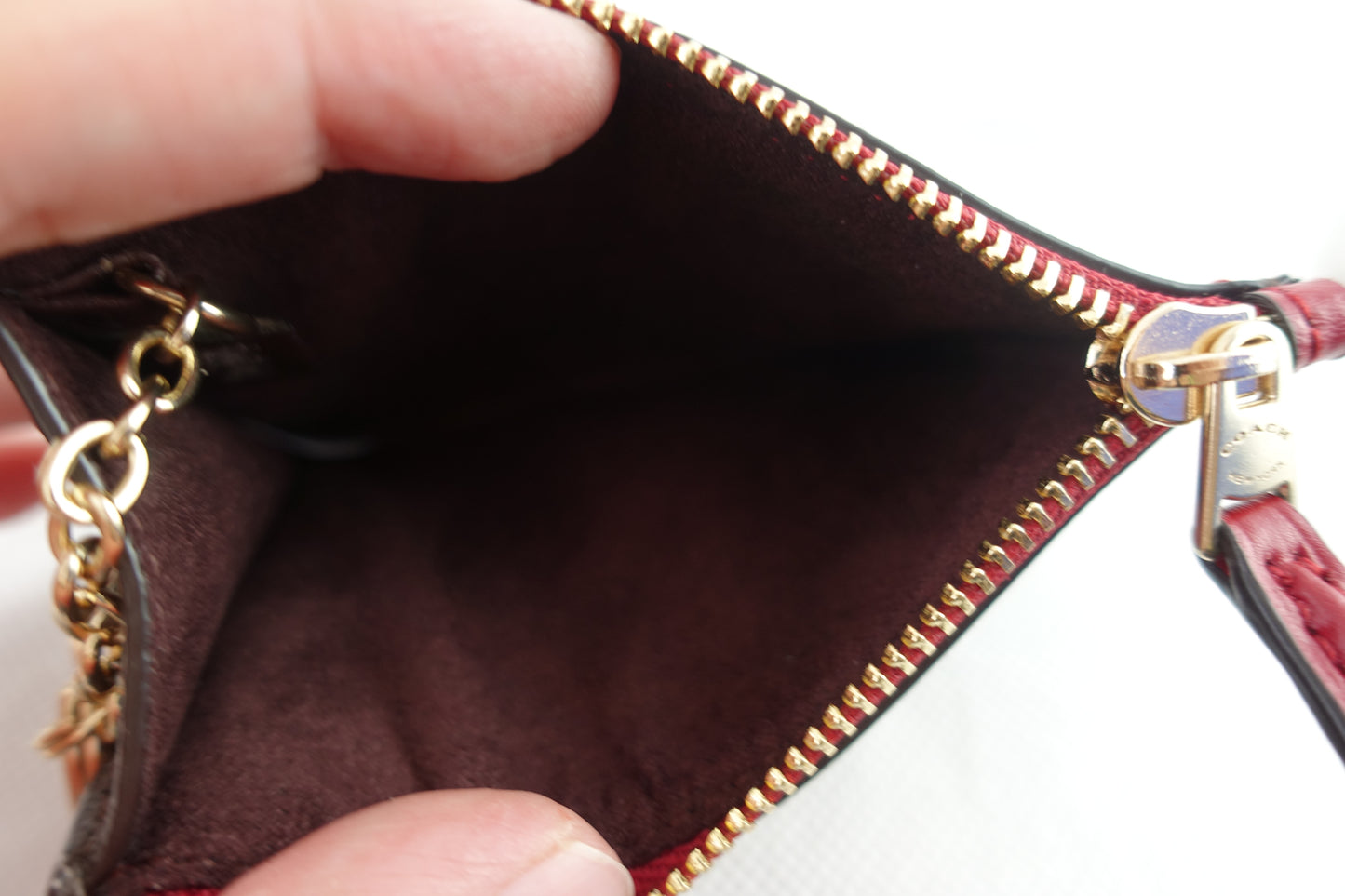 Tarjetero Coach Signature Mini Skinny Id Case Rojo