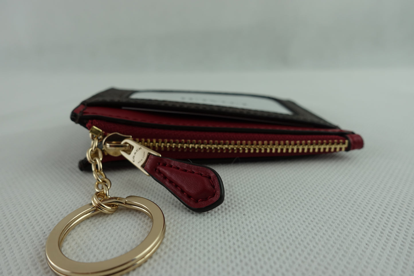 Tarjetero Coach Signature Mini Skinny Id Case Rojo