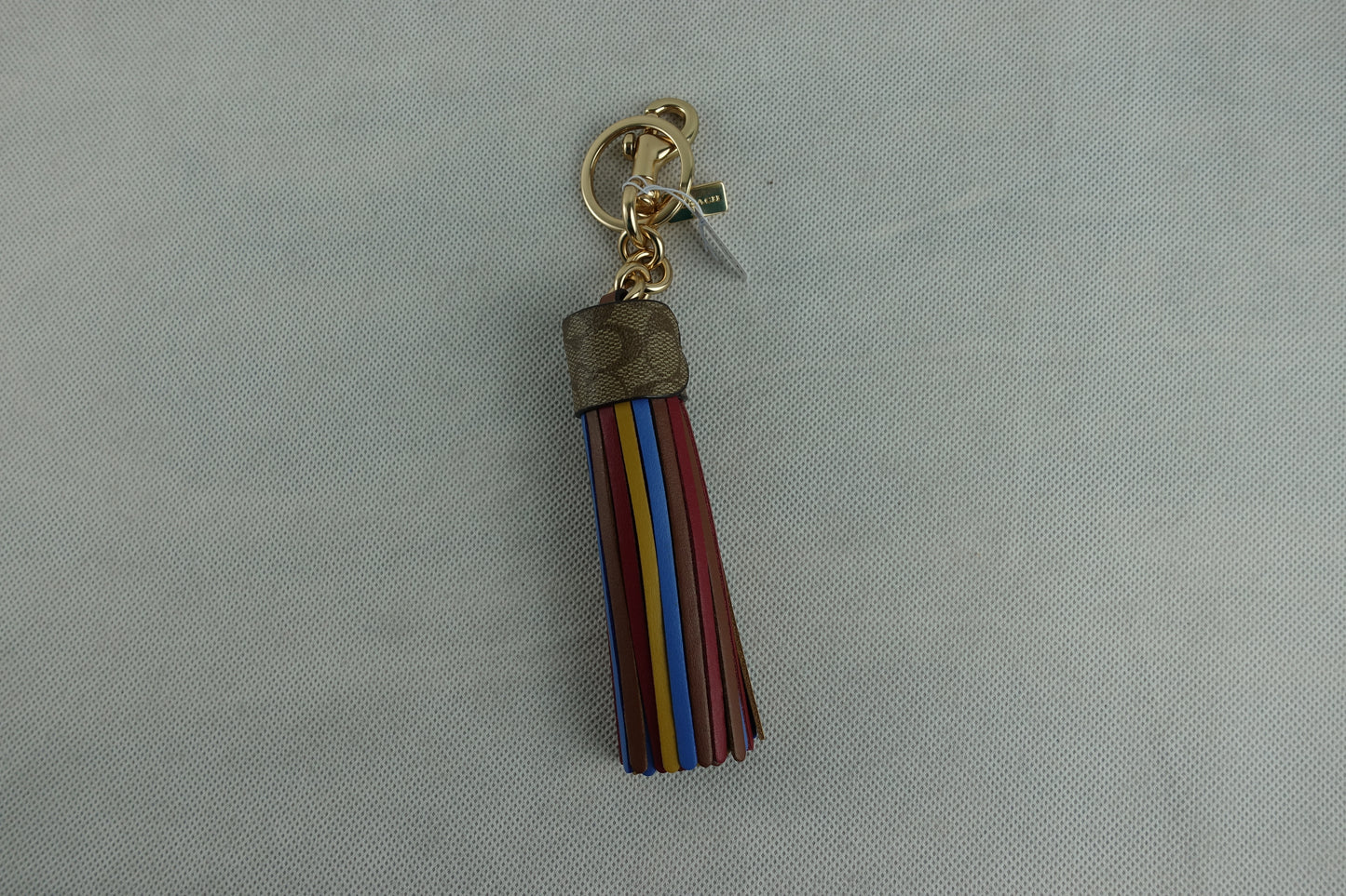 Llavero Coach Tassel Bag Charm In Colorblock Signature Canvas - COLORES