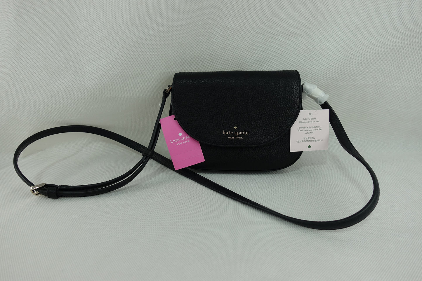 Bolsa Kate Spade Leila Mini Flap Crossbody - Negro
