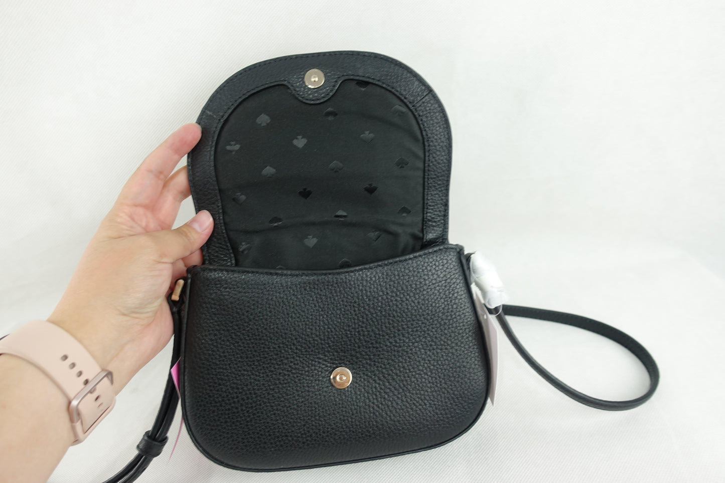 Bolsa Kate Spade Leila Mini Flap Crossbody - Negro