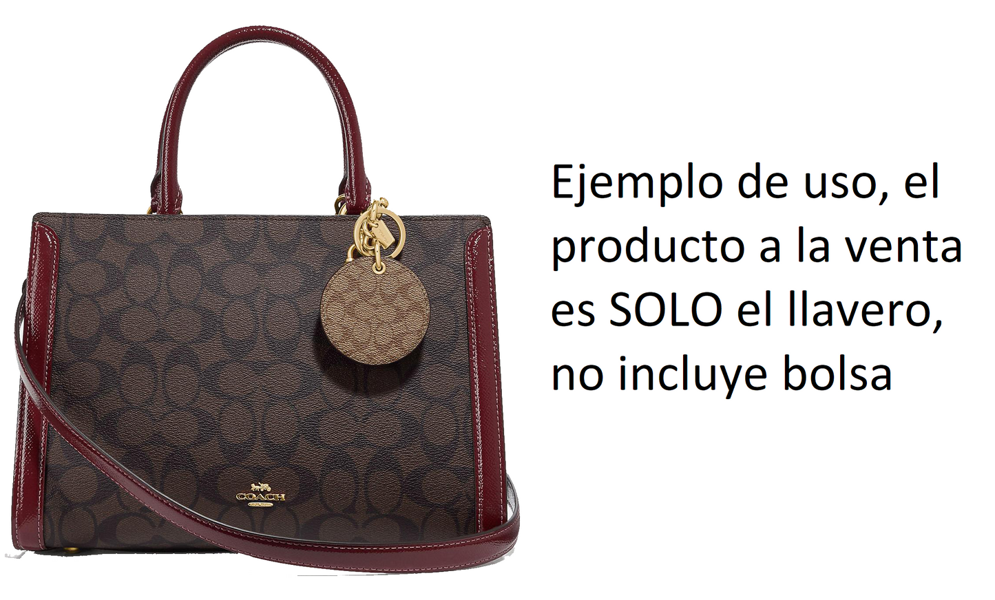 Llavero Coach Mirror Bag Charm In Signature Canvas