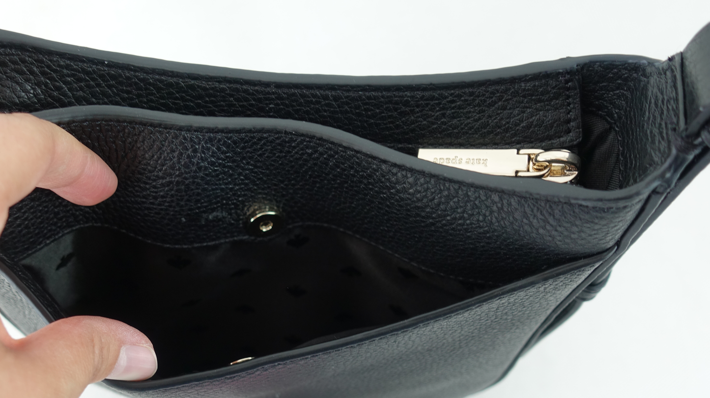 Bolsa Kate Spade Leila Pebbled Leather North - NEGRO