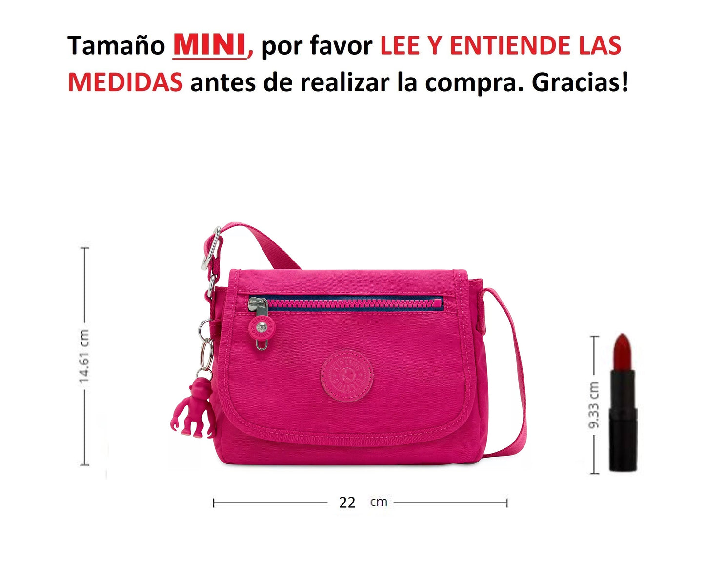 Kipling Sabian Crossbody Bag PINK Fuchsia