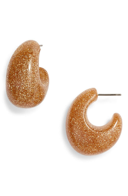 Aretes Kate Spade Glitter 41mm Hoop Earrings Dorado