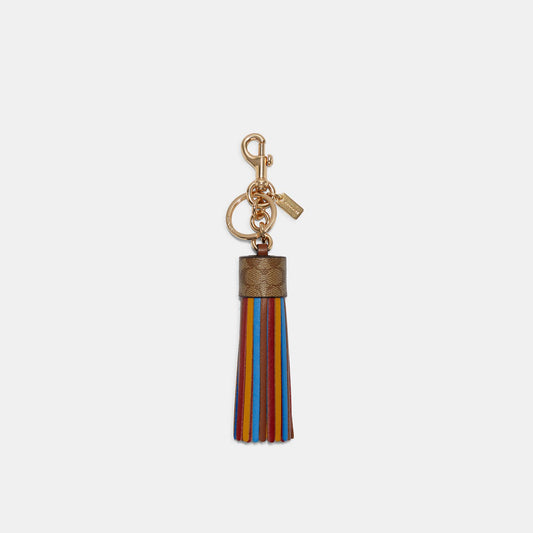 Llavero Coach Tassel Bag Charm In Colorblock Signature Canvas - COLORES