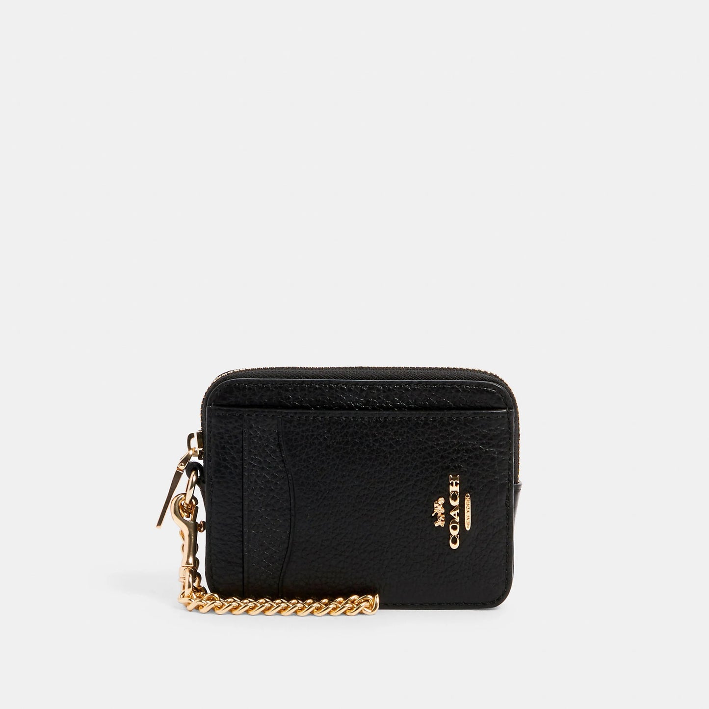 Monedero Coach Zip Card Case Negro