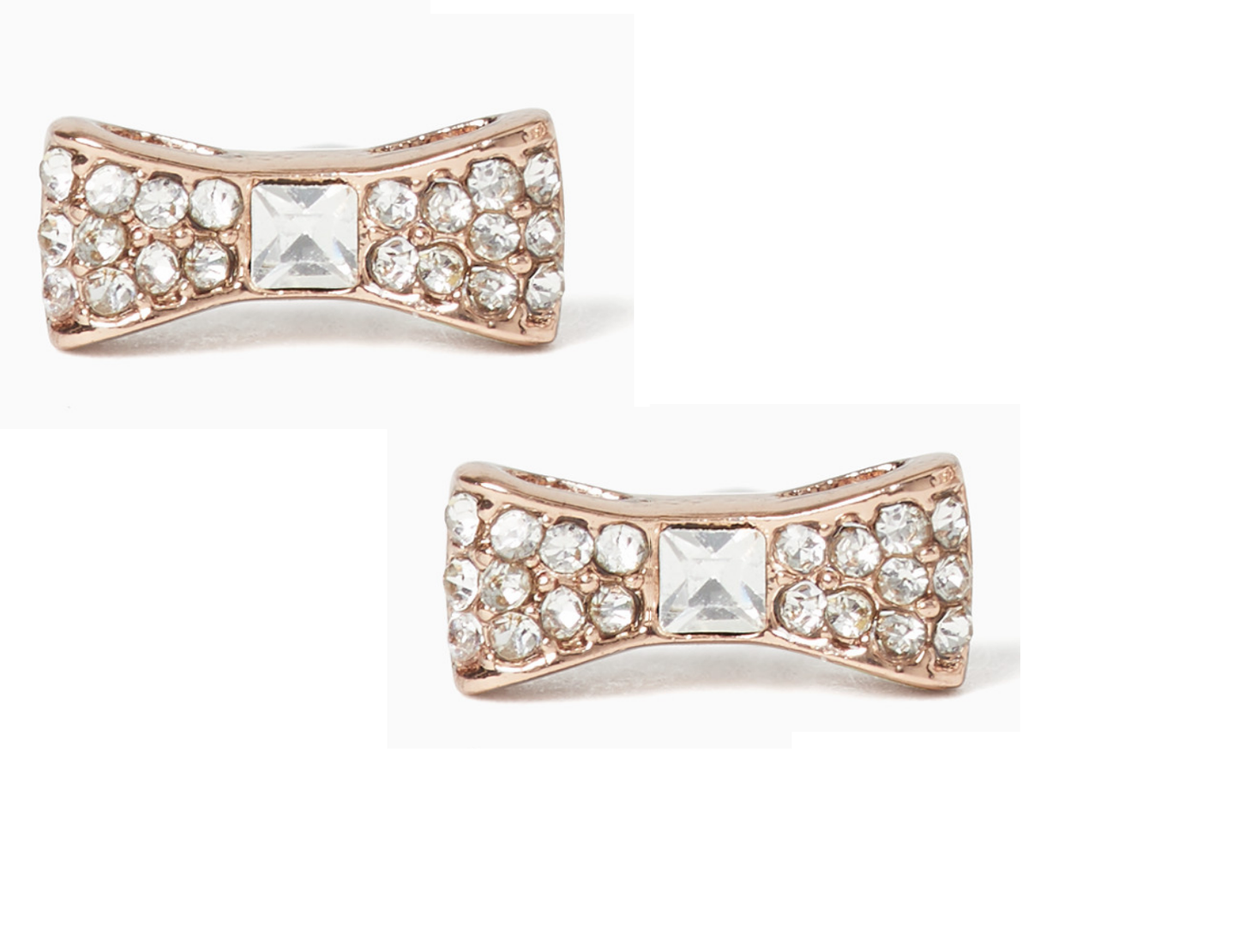 Aretes Kate Spade Ready Set Bow Pave Bow Stud Dorado Rosado