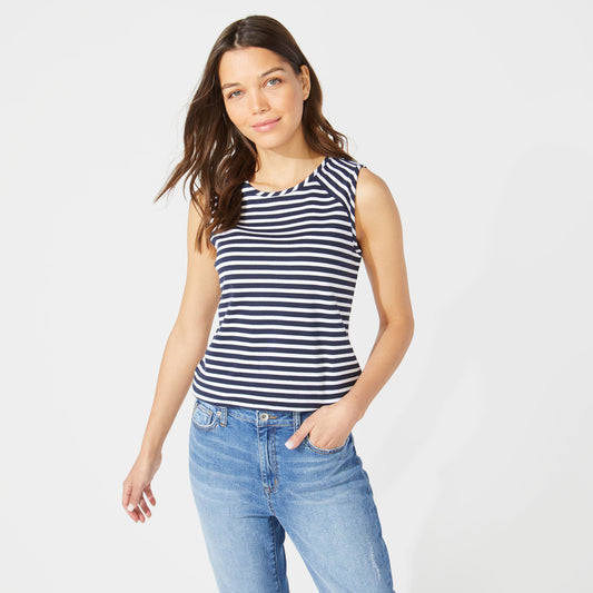 Blusa Nautica Mujer Stripe Sleeveless Knit Top