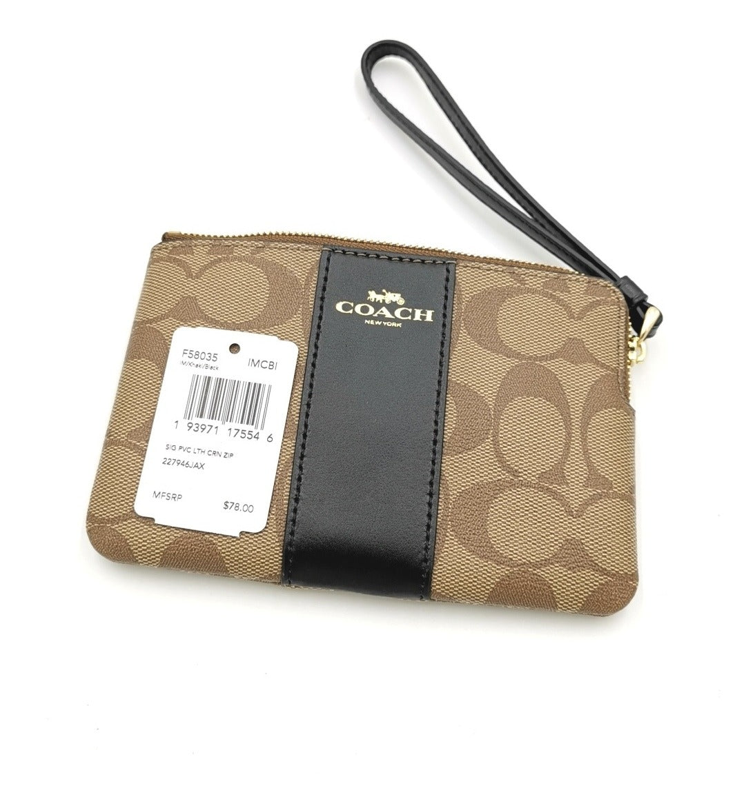 Monedero Coach Corner Zip Estampado Cafe