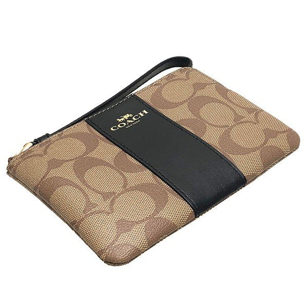 Monedero Coach Corner Zip Estampado Cafe