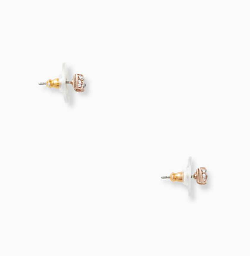 Aretes Kate Spade Ready Set Bow Pave Bow Stud Dorado Rosado