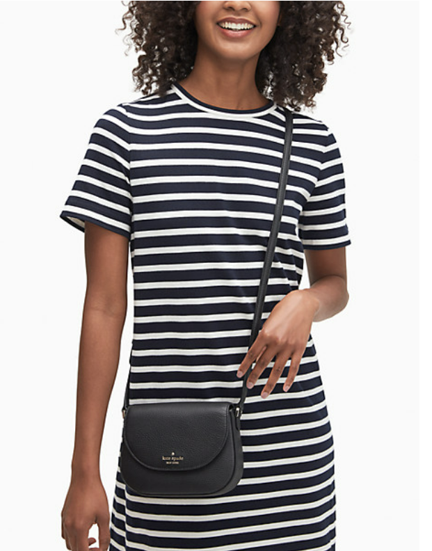 Bolsa Kate Spade Leila Mini Flap Crossbody - Negro