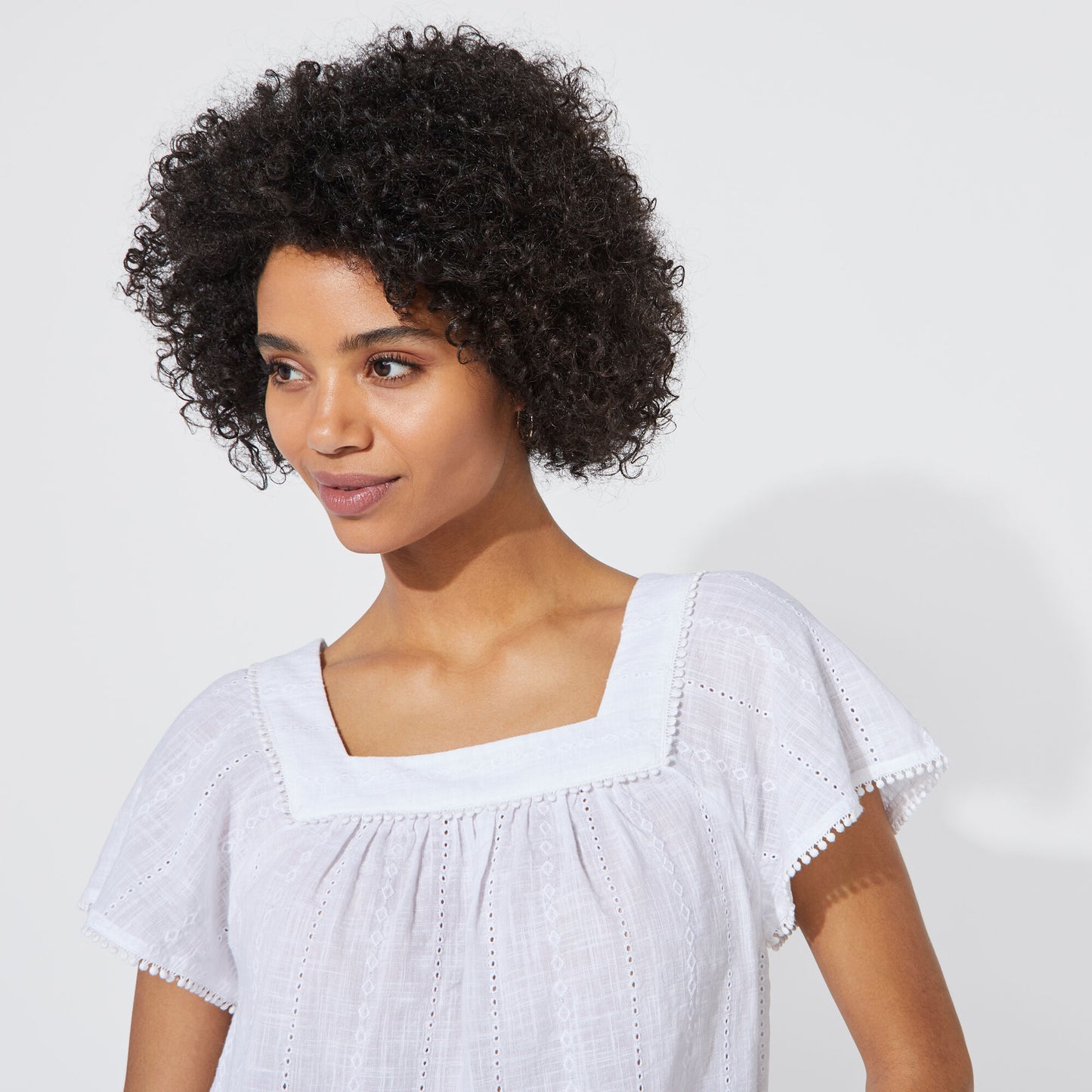 Blusa Nautica Dama Embroidered Stripe Square Neck Top
