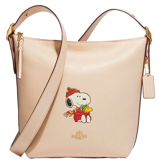 Bolsa Coach  X Peanuts Val Duffle With Snoopy Cuddle Motif CF292