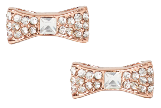Aretes Kate Spade Ready Set Bow Pave Bow Stud Dorado Rosado