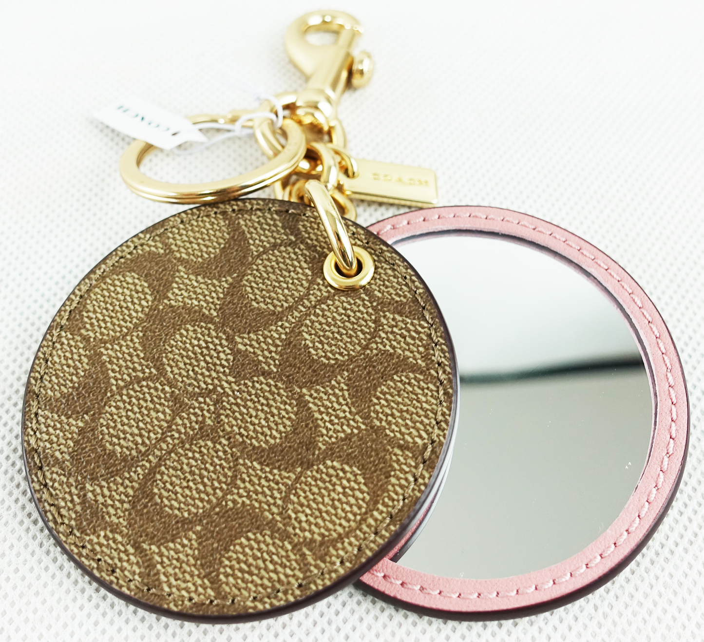 Llavero Coach Mirror Bag Charm In Signature Canvas