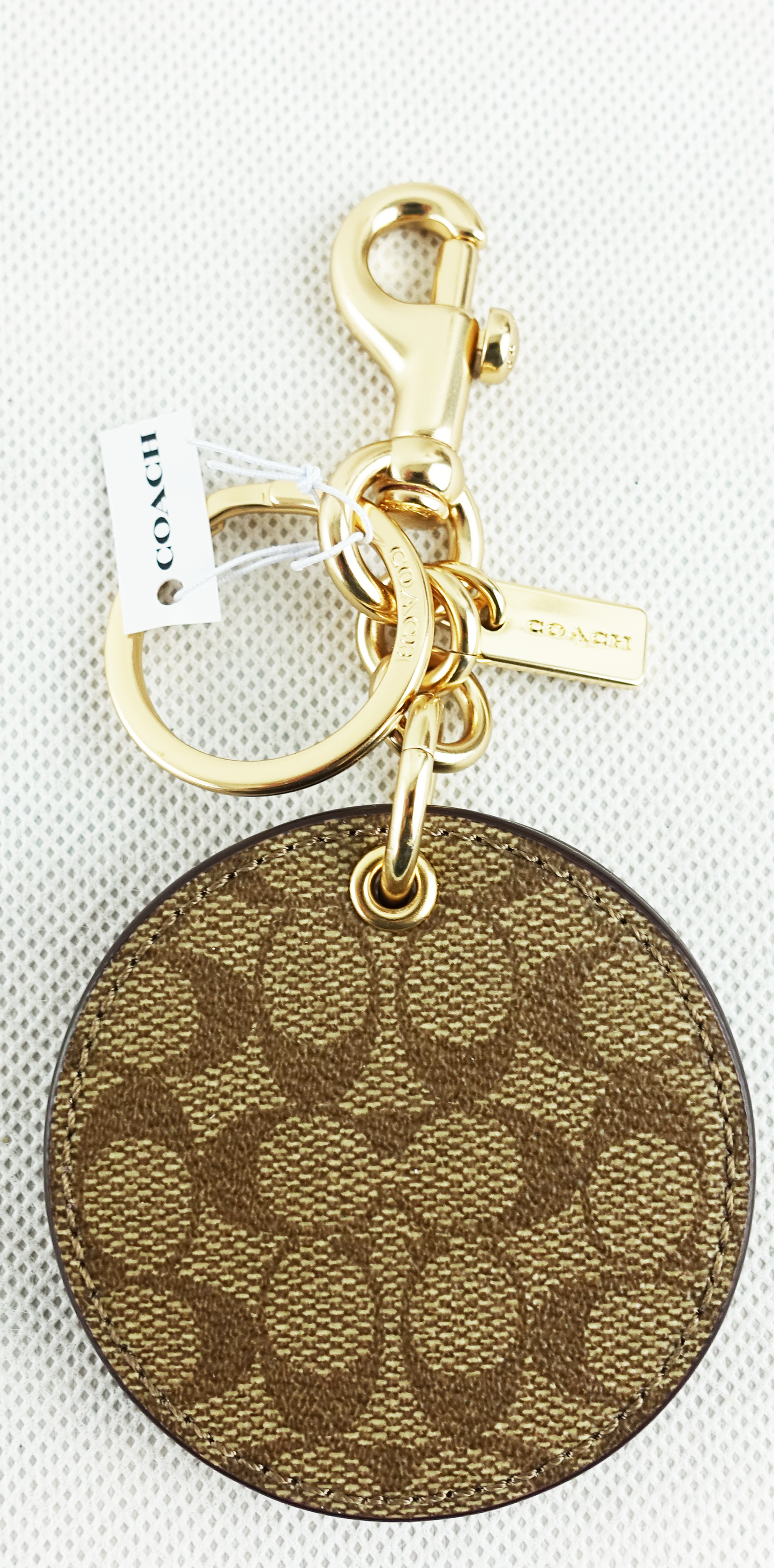 Llavero Coach Mirror Bag Charm In Signature Canvas
