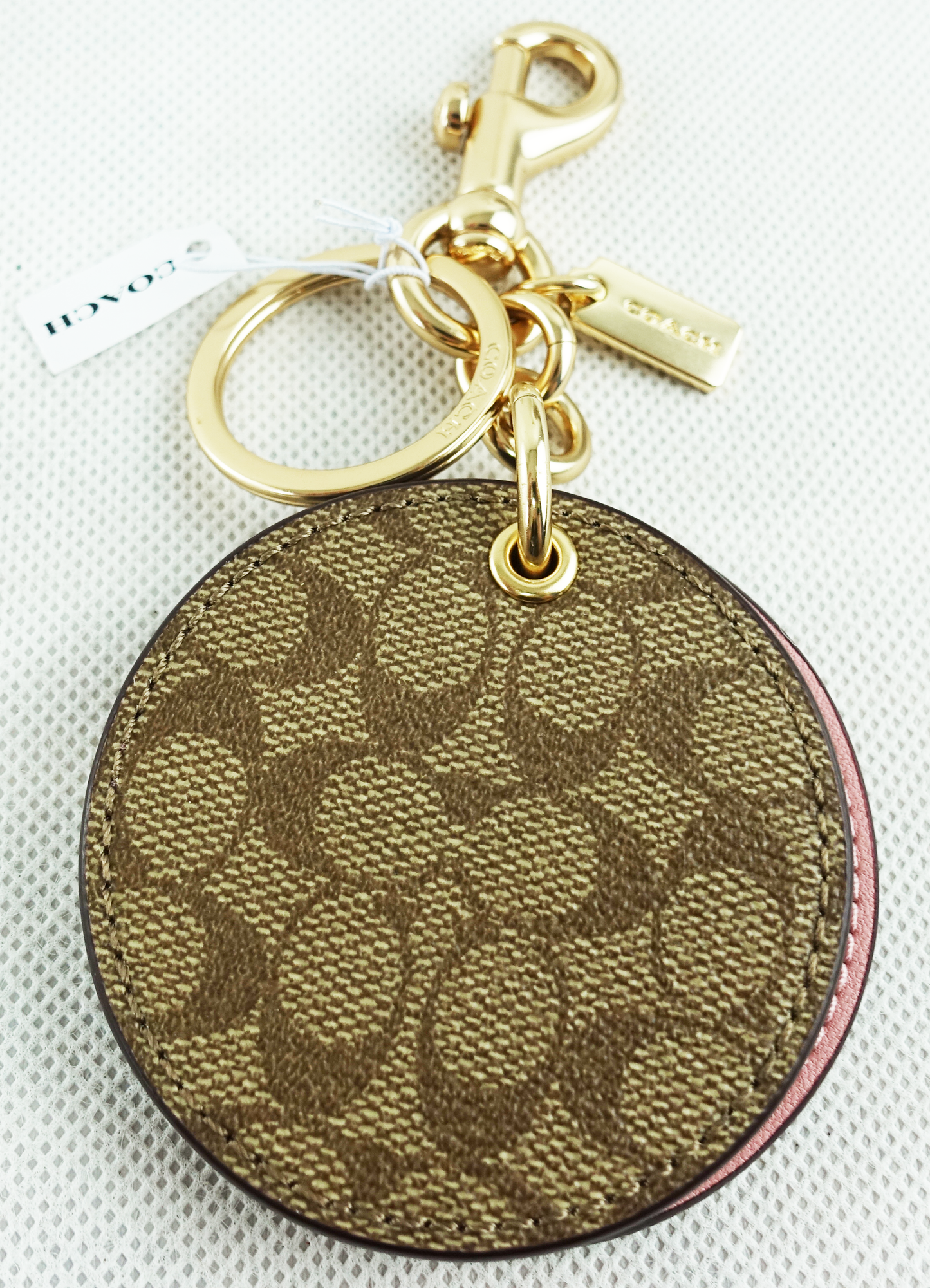 Llavero Coach Mirror Bag Charm In Signature Canvas