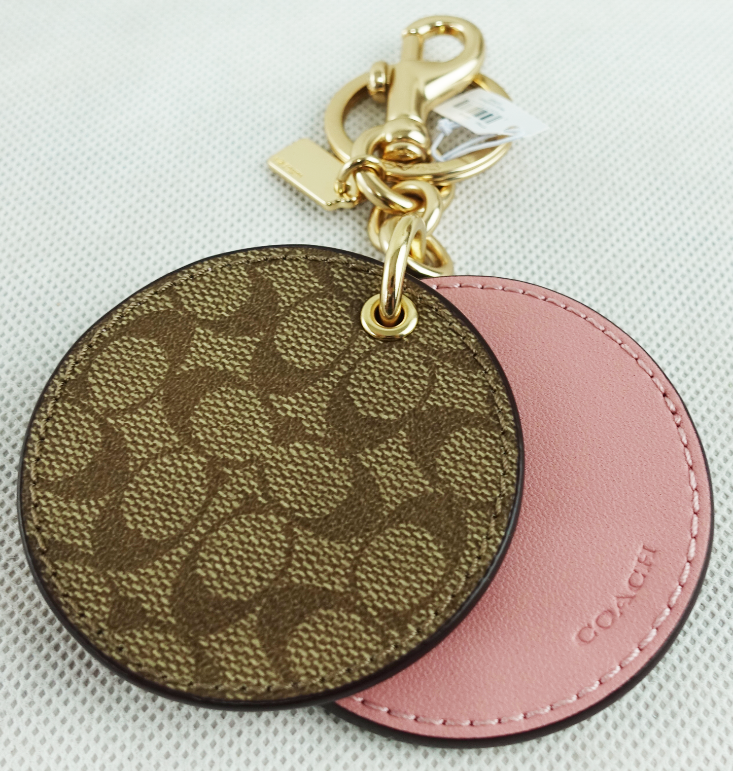 Llavero Coach Mirror Bag Charm In Signature Canvas