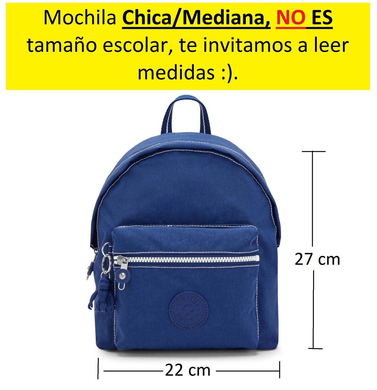Mochila Kipling Mediana Reposa Azul Rey