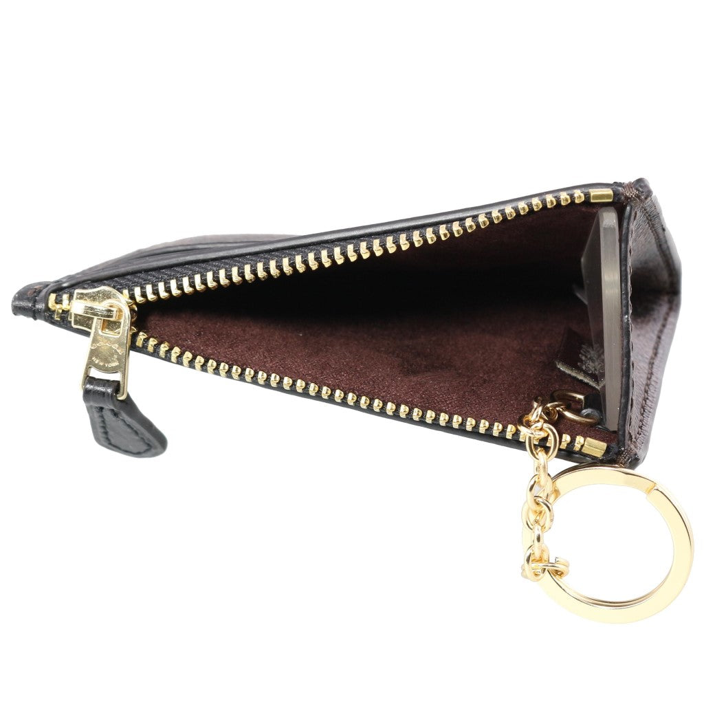 Tarjetero Coach Signature Mini Skinny Id Case Cafe Oscuro Negro