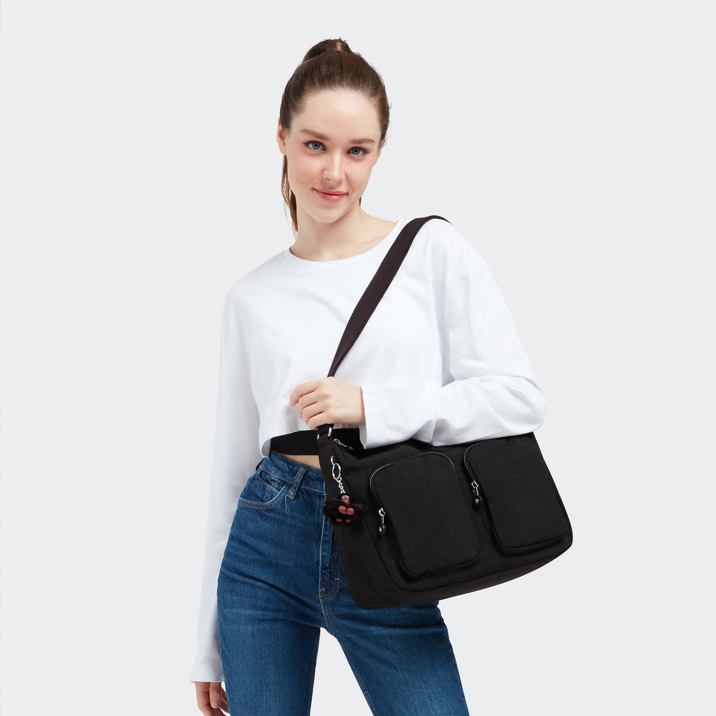 Bolsa Kipling Sidney Crossbody Bag - Negro Chango Peludo