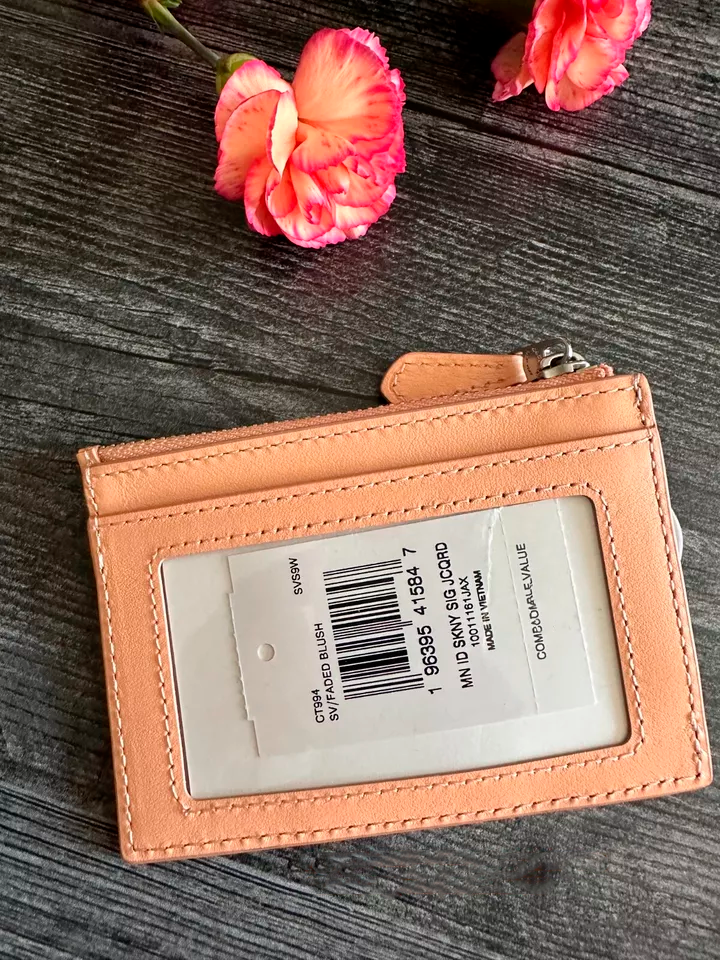 Tarjetero Coach  Mini Skinny Id Case Faded Blush