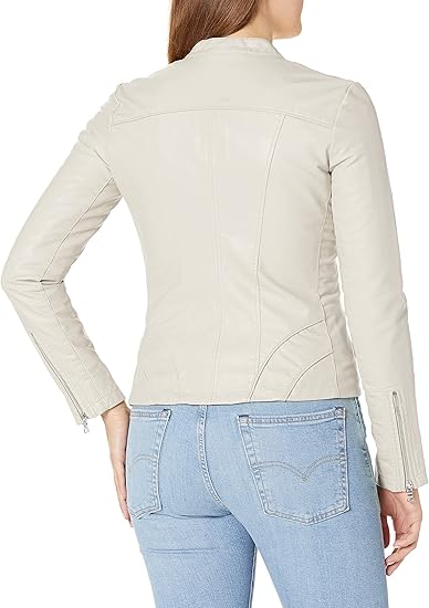 Chamarra Guess Para Mujer Piel Sintética Beige