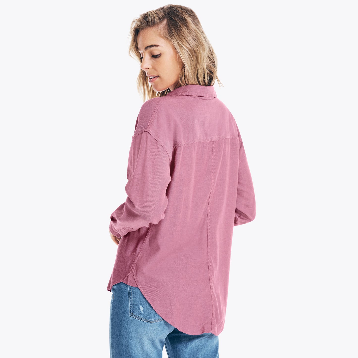 Blusa Nautica Dama Flannel Button-Down Shirt Rosa