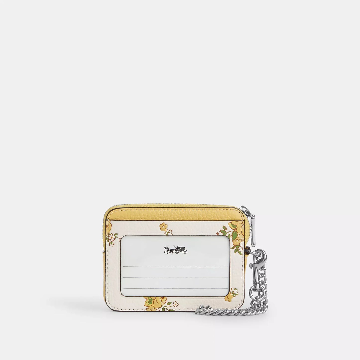 Monedero Coach Zip Card Case Amarillo Flores