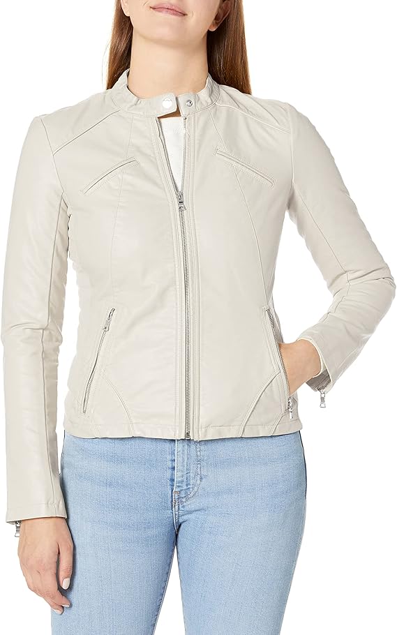 Chamarra Guess Para Mujer Piel Sintética Beige