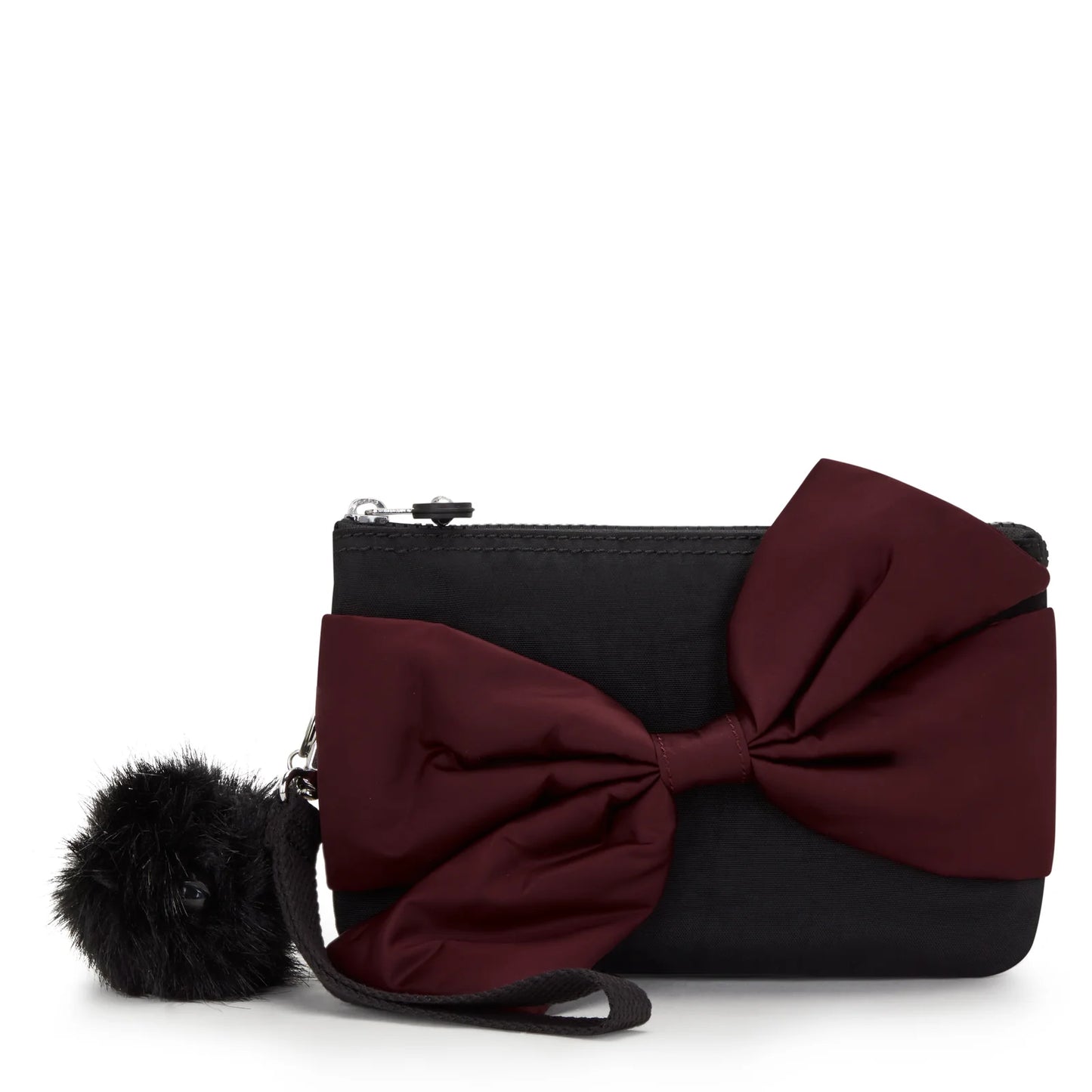 Monedero Kipling Creativity Extra Large Bow Wristlet - Black Merlot