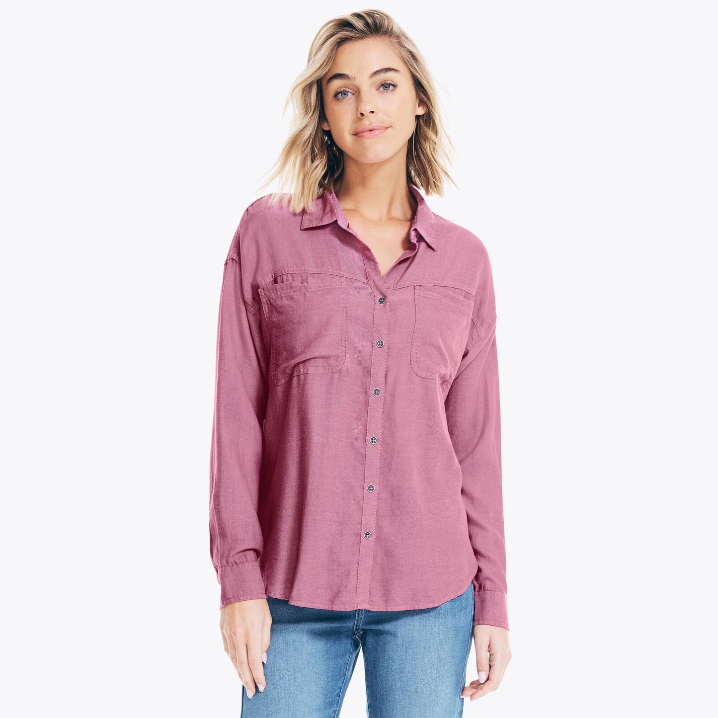 Blusa Nautica Dama Flannel Button-Down Shirt Rosa