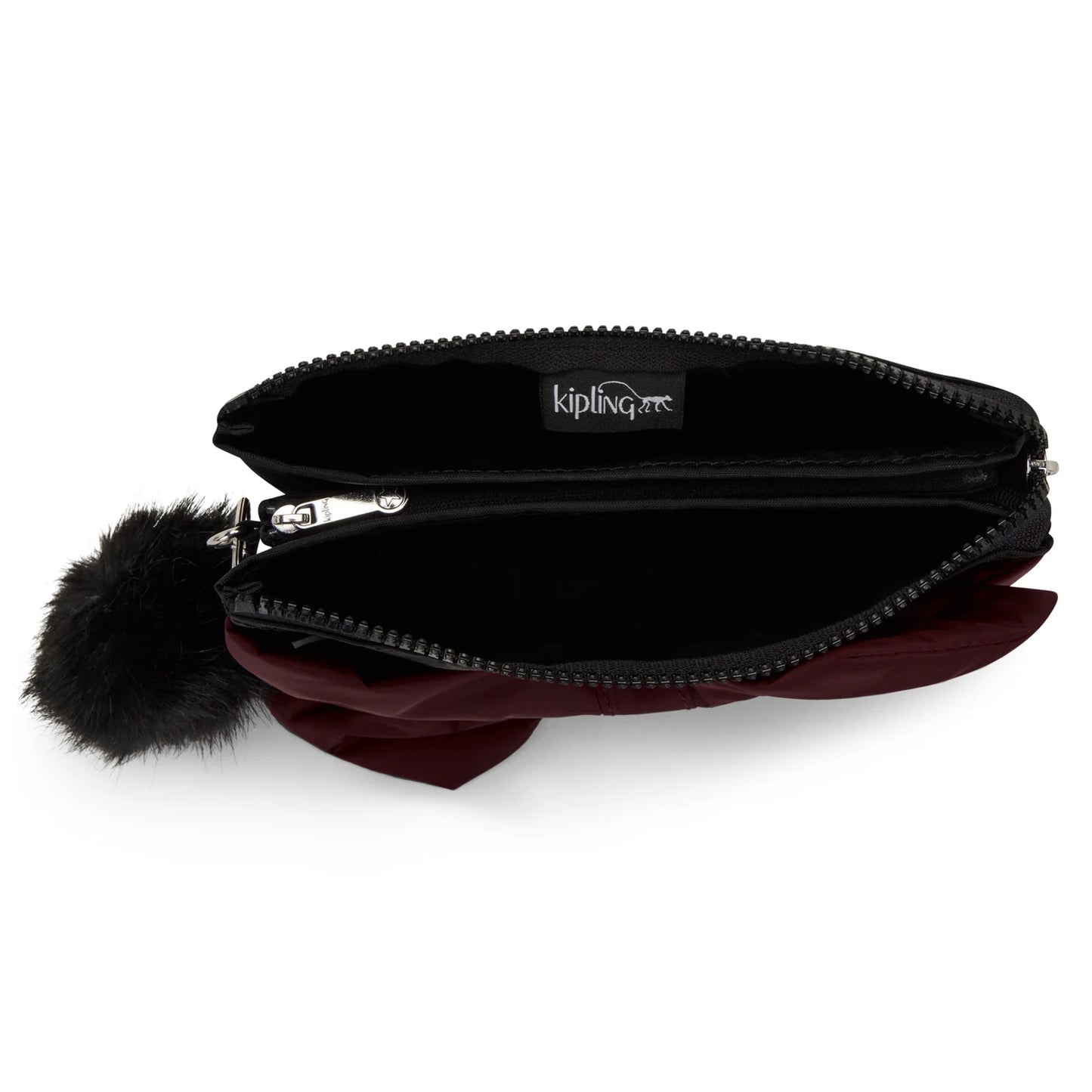 Monedero Kipling Creativity Extra Large Bow Wristlet - Black Merlot