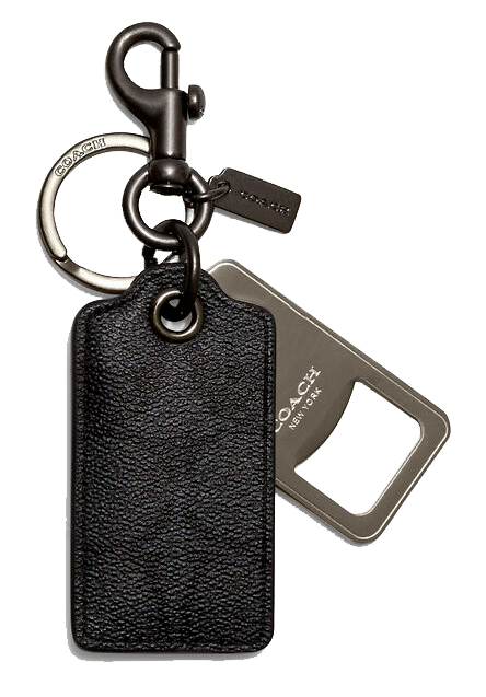 Llavero Coach Bottle Opener Key Fob In Signature Canvas