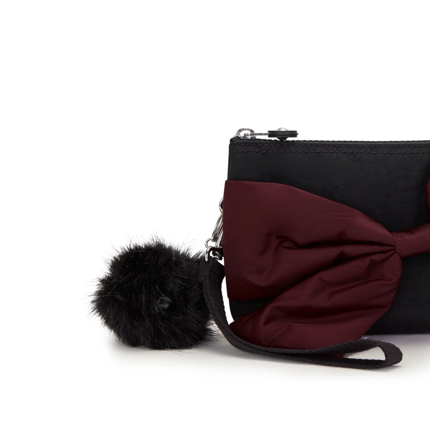 Monedero Kipling Creativity Extra Large Bow Wristlet - Black Merlot