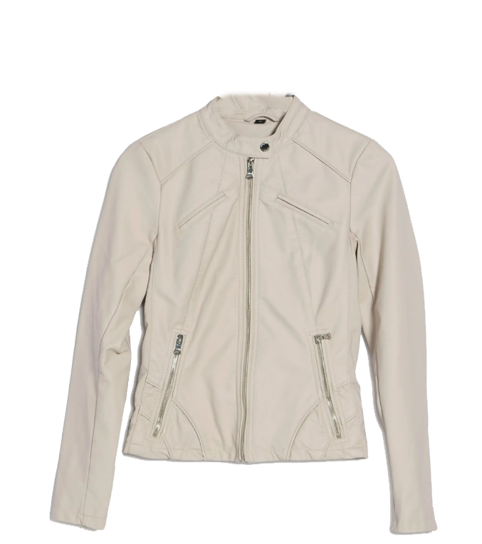 Chamarra Guess Para Mujer Piel Sintética Beige