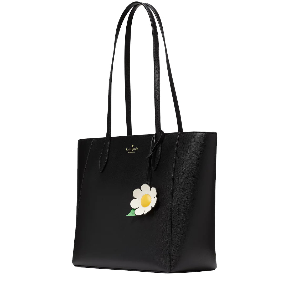 Bolsa Kate Spade DANA SAFFIANO PVC TOTE - NEGRO FLOR BLANCA