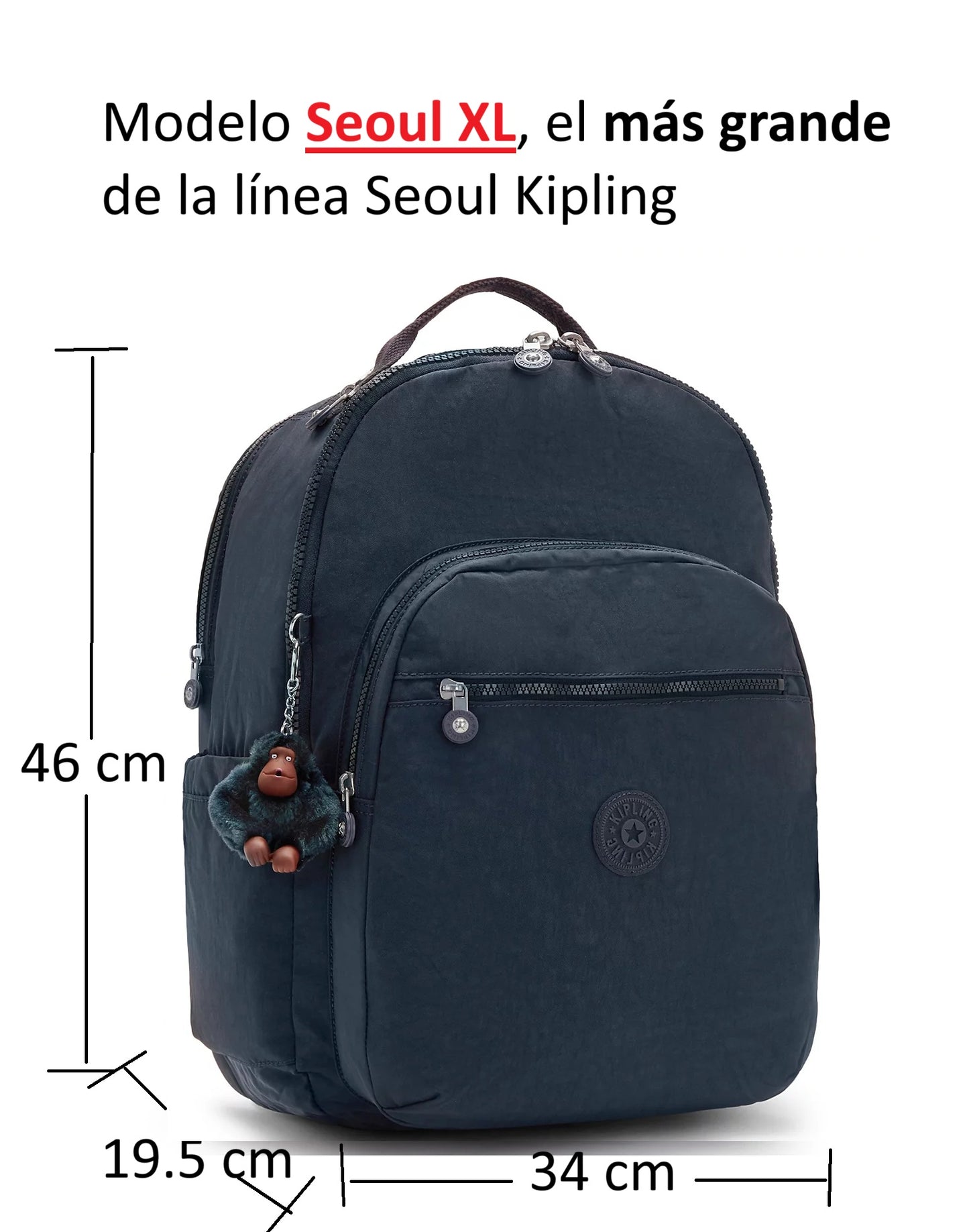 Mochila Kipling Seoul Extra Grande 17" Laptop - True Blue 2