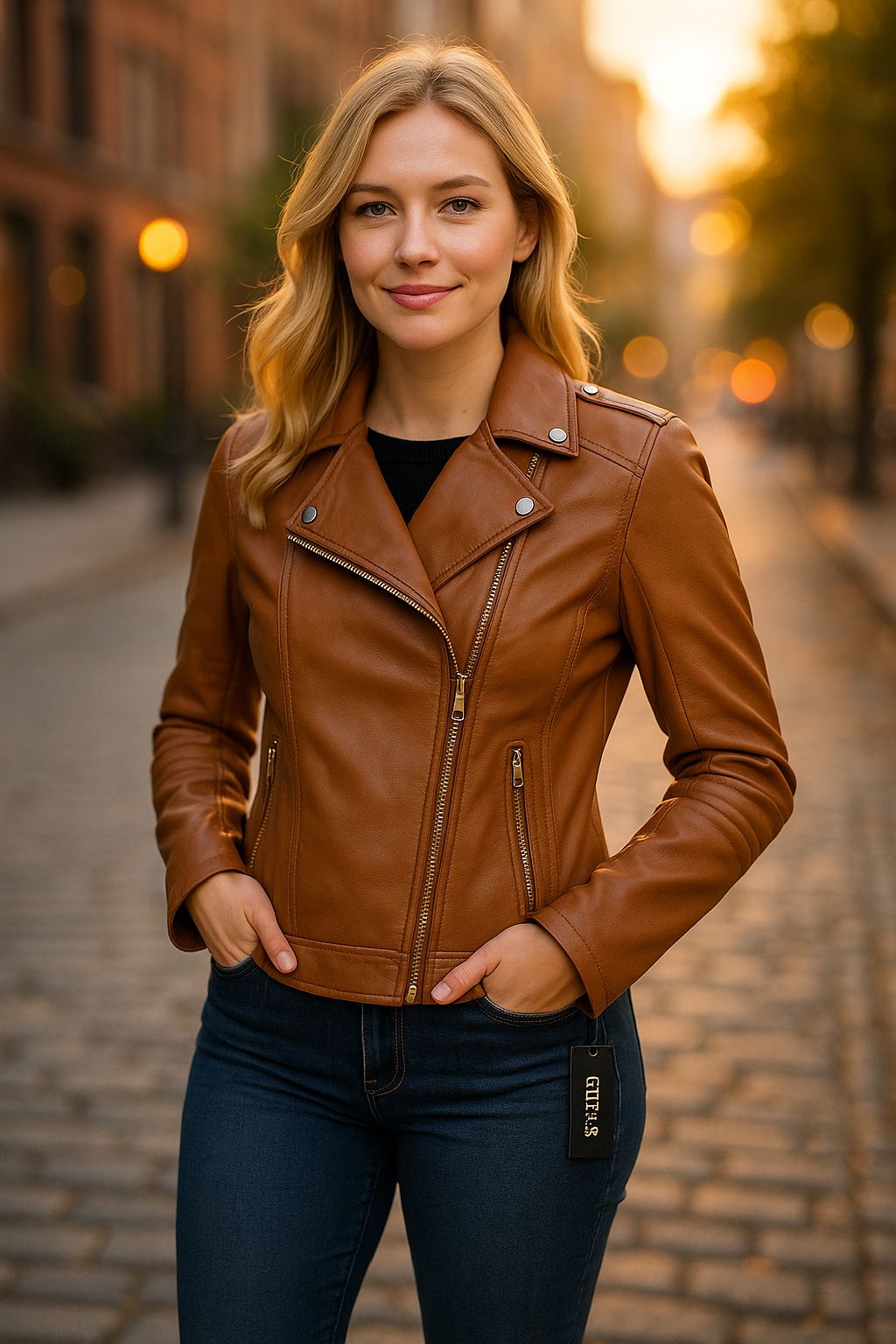 Chamarra Guess Para Mujer Piel Sintética Marrón