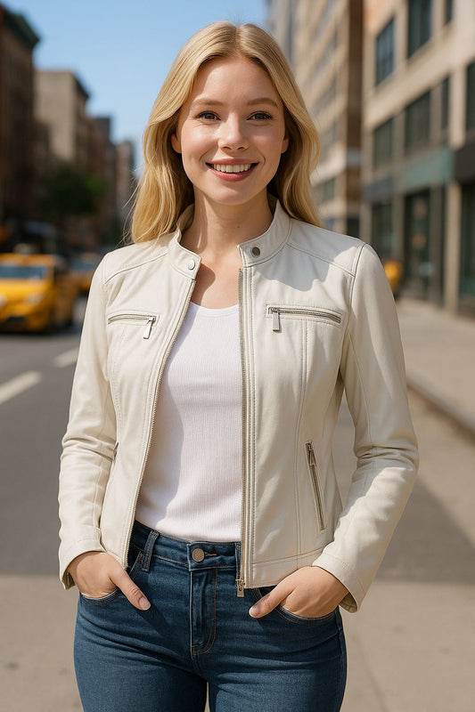 Chamarra Guess Para Mujer Piel Sintética Beige