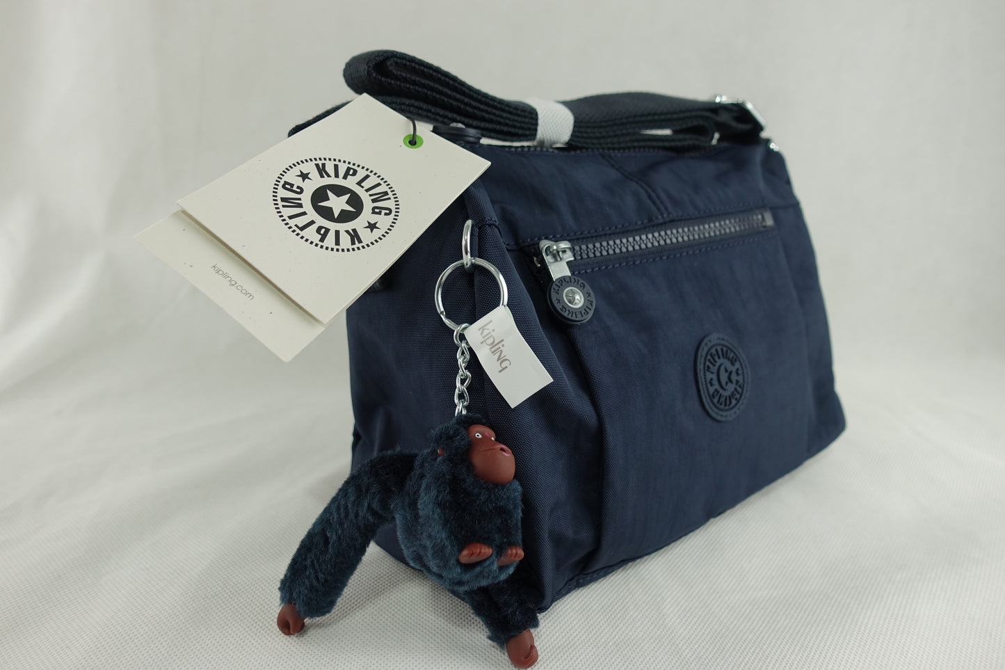 Bolsa Kipling Wes Azul Chango Peludo