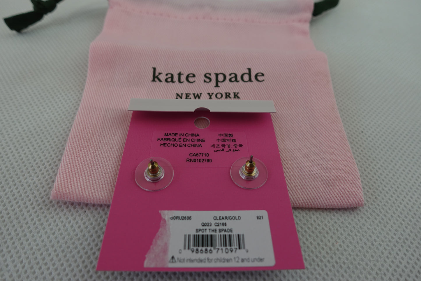 Aretes Kate Spade Spot The Spade Pave Halo Spade Studs Dorados