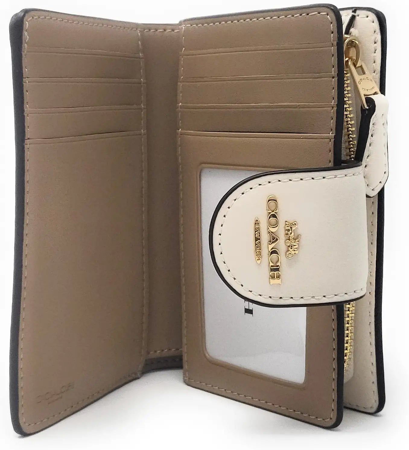 Cartera Con Monedero Coach 100% Original Medium Corner Zip Wallet In Signature Leather