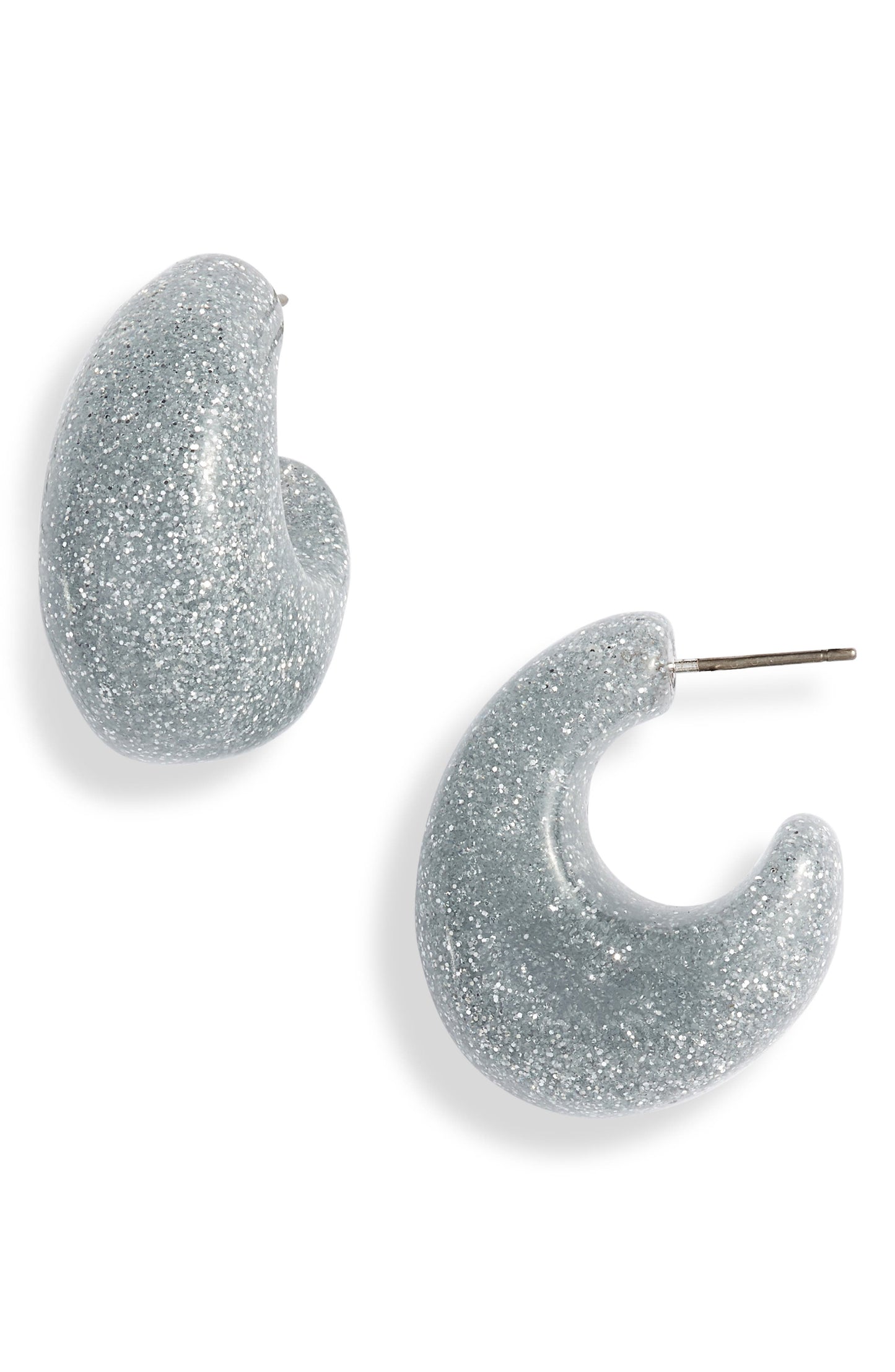 Aretes Kate Spade Glitter 41mm Hoop Earrings Plata