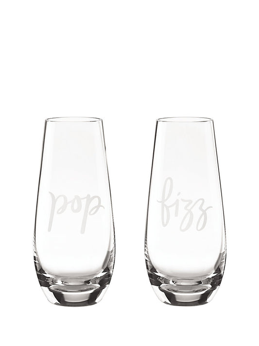 Set De Vasos Kate Spade two of a kind pop fizz stemless champagne glass set - illa Elite Fashion Suppliers