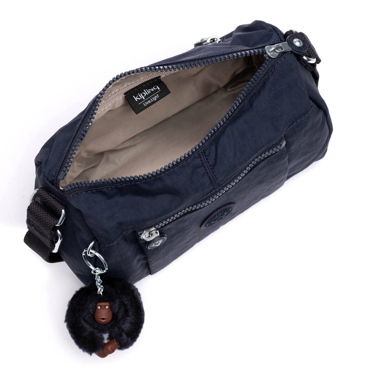Bolsa Kipling Wes Azul Chango Peludo