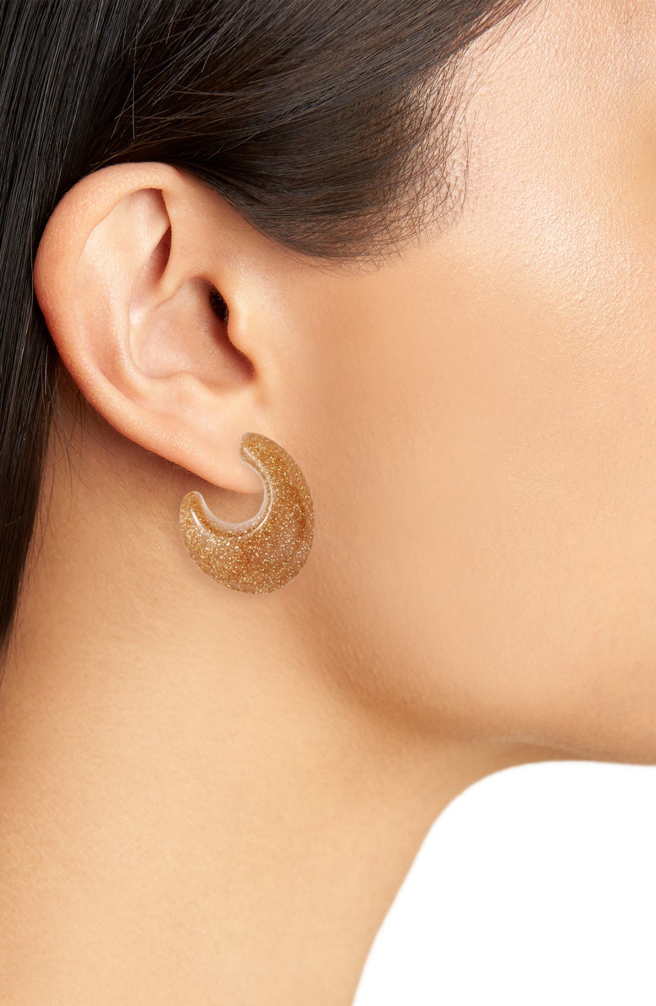 Aretes Kate Spade Glitter 41mm Hoop Earrings Dorado