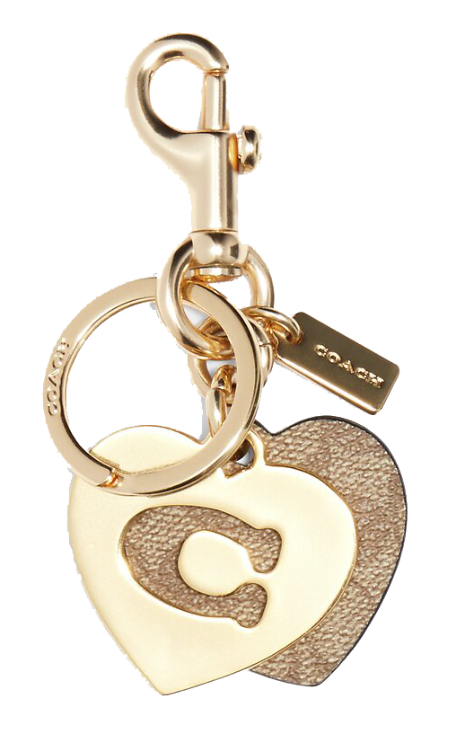 Llavero Coach Signature Hearts Key Ring - Khaki